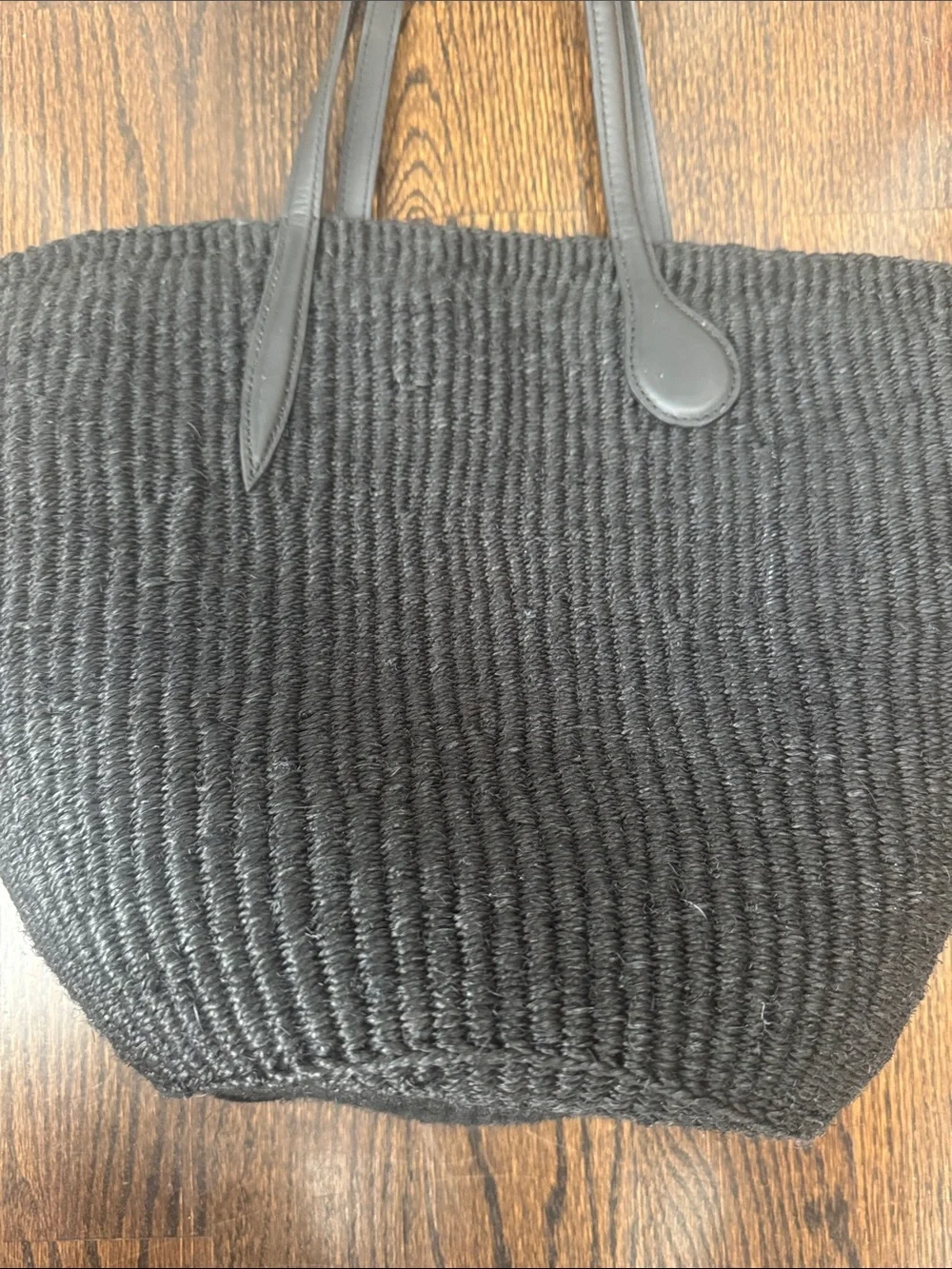 Liffner straw basket black tote like new !! Sell for $445